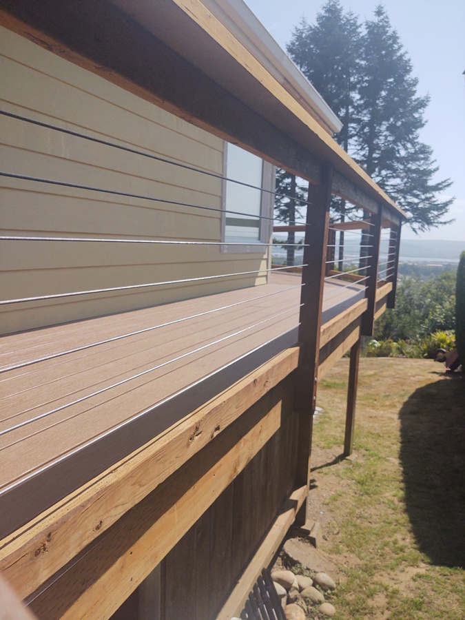 Composite deck with cable railing