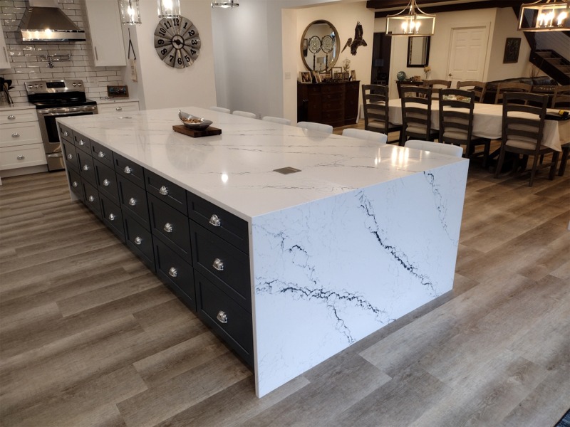 Marble kitchen island countertop
