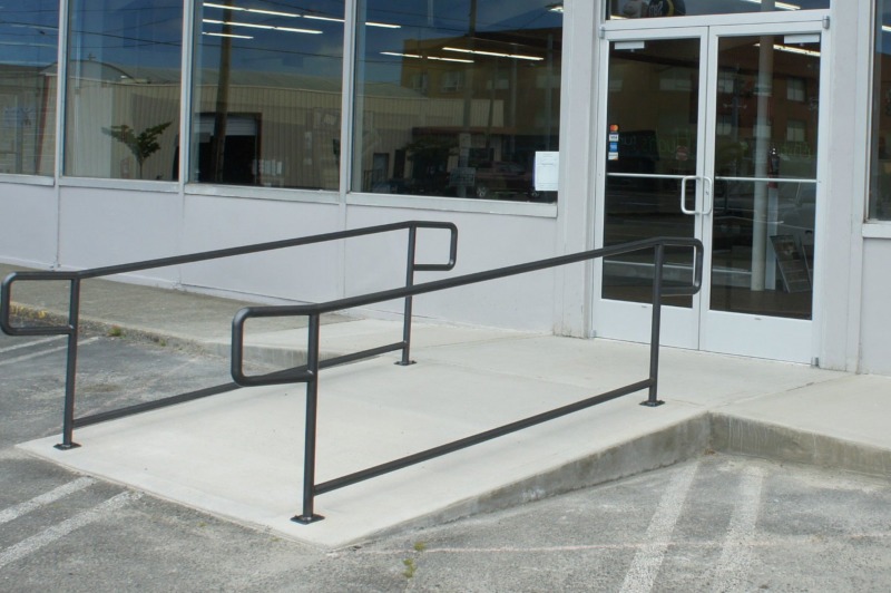 Concrete wheelchair ramp installation